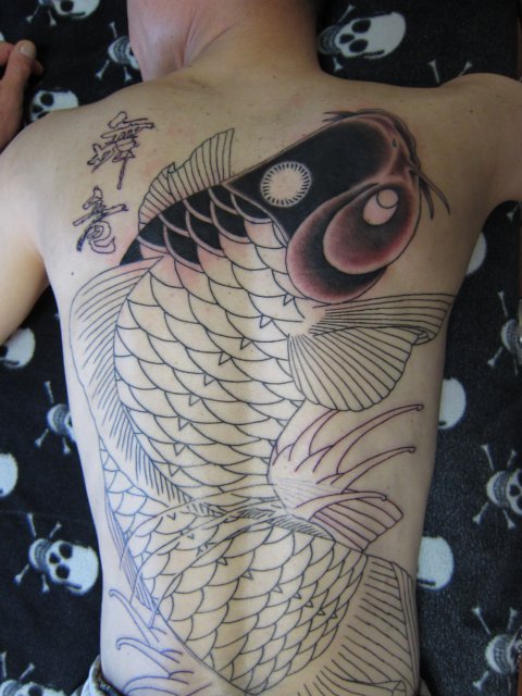 一匹鯉 背中色入れ 刺青ブログ５０ D T Tattoo